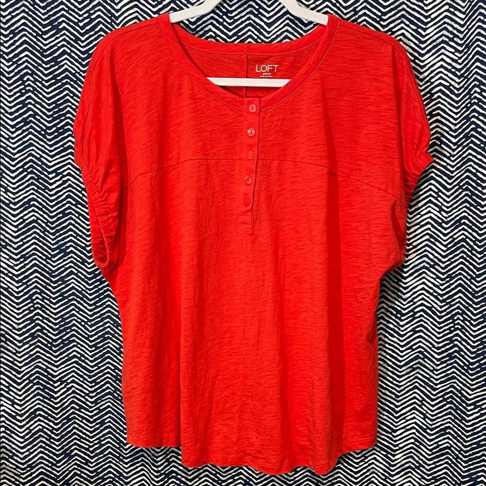 LOFT Bright Red Short Sleeve Tee